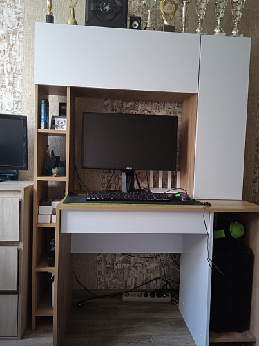 Письменный стол Комфорт 12.71 дуб золотой craft / белая аляска  - Уцененный экземпляр фото покупателя 131