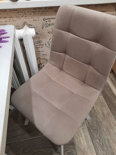 Стул на металлокаркасе Чилли К светло-серый велюр / черный каркас фото покупателя 251