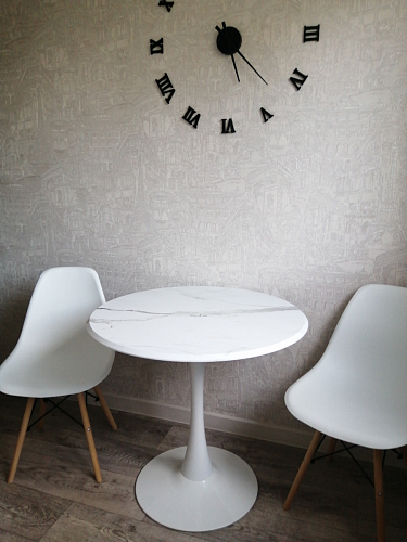 Стол Тулип 90х73 белый мрамор / золото фото покупателя 134