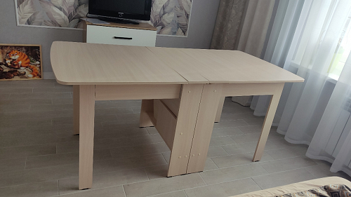 Стол обеденный раздвижной СтК7 дуб молочный фото покупателя 151