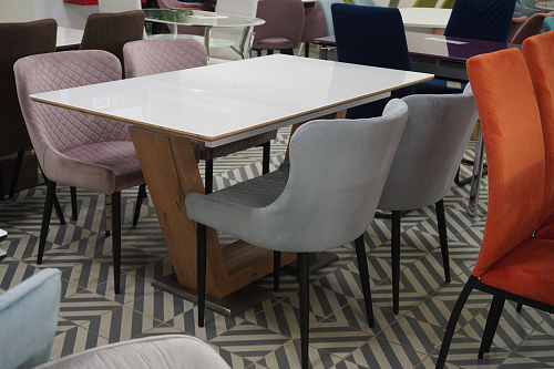 Стул на металлокаркасе Teo light blue / black из шоурума 7