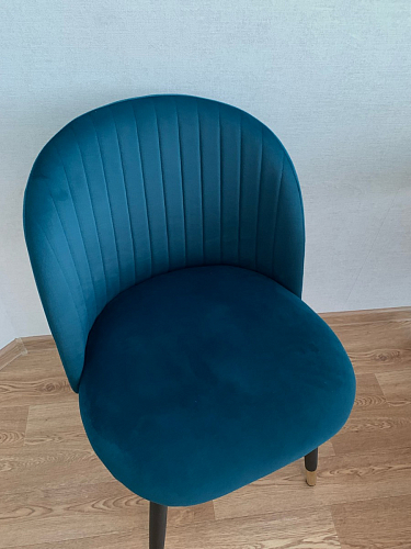 Стул на металлокаркасе Gabi 1 light blue / black / gold фото покупателя 334