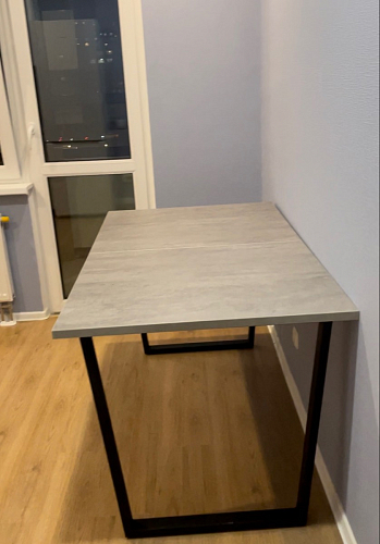 Деревянный стол Лота Лофт 140х80 черный матовый / бетон светлый фото покупателя 524