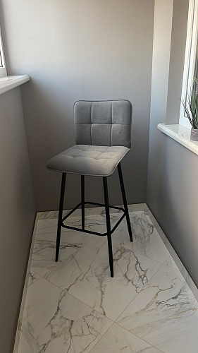 Барный стул Bari серый велюр фото покупателя 18