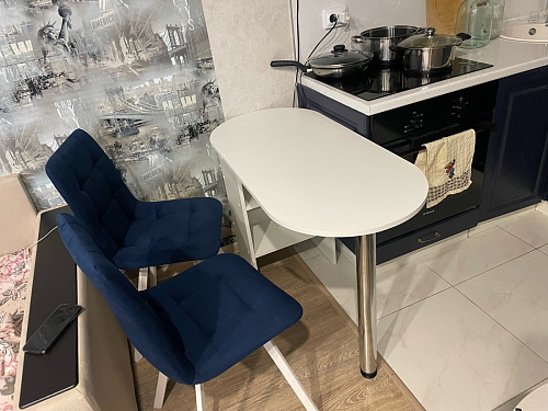 Стул на металлокаркасе Чилли синий / белый фото покупателя 1203