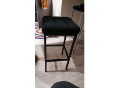 Барный стул Лофт кожзам темно-серый / черный матовый фото покупателя 195