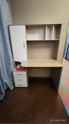 Компьютерный стол КСТ-16 левый дуб сонома / белый фото покупателя 78