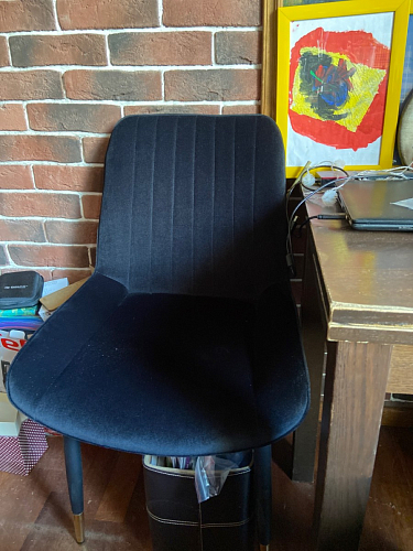 Стул на металлокаркасе Seda 1 green / gold / black фото покупателя 36