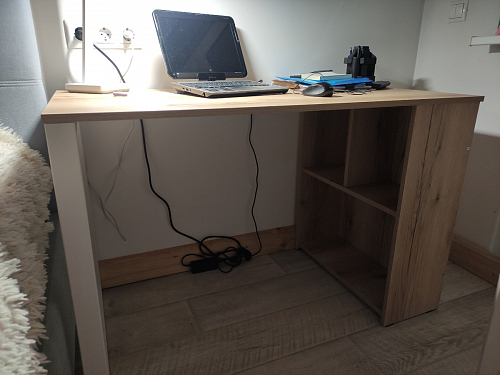 Письменный стол Битти Лофт 116х60х75 дуб делано светлый / белый матовый фото покупателя 97