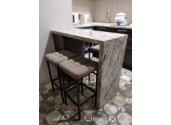 Барный стул Лофт кожзам темно-серый / черный матовый фото покупателя 177