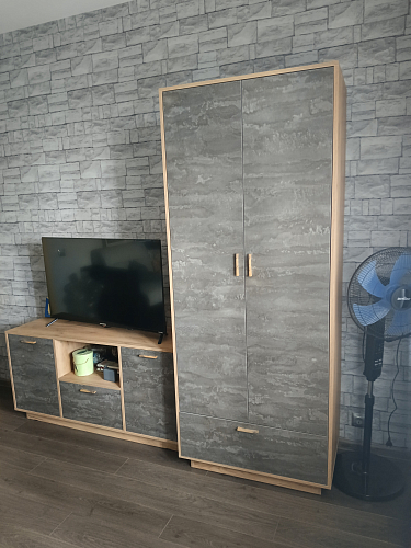 Шкаф Эго Шк-1 на подиуме бетон светлый / камень темный фото покупателя 1