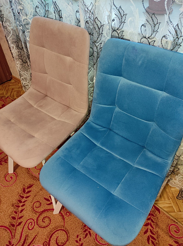 Стул на металлокаркасе Чилли К светло-серый велюр / черный каркас фото покупателя 237