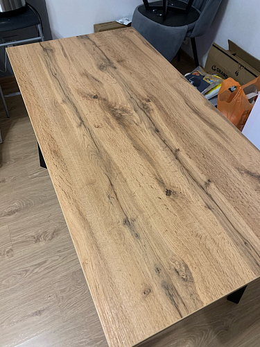 Стол Тринити Лофт 120 32 мм дуб галифакс табако / черный матовый фото покупателя 453