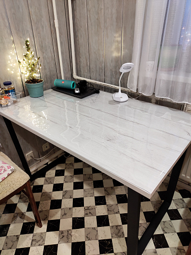 Стол Лота Лофт 140 25 мм черный матовый / бетон фото покупателя 1015