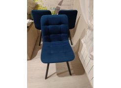 Стул на металлокаркасе Чилли синяя ткань / белый фото покупателя 661