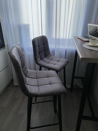 Барный стул Chio black / grey фото покупателя 45