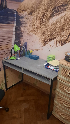 Письменный стол Леон Лофт бетон / черный матовый фото покупателя 19