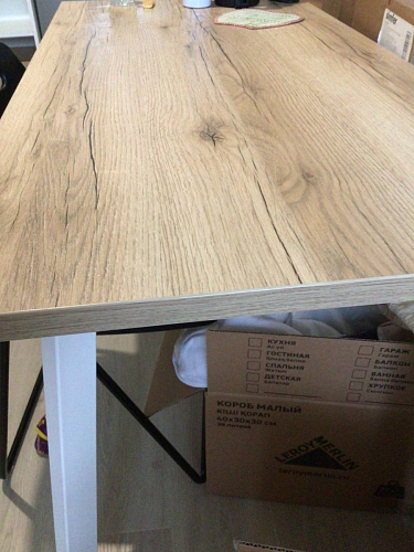 Стеклянный стол Фостер 120(160)х120х76 серый мрамор / черный фото покупателя 3