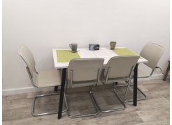 Деревянный стол Барон О 200 х 90 черная пленка шагрень / белый фото покупателя 84