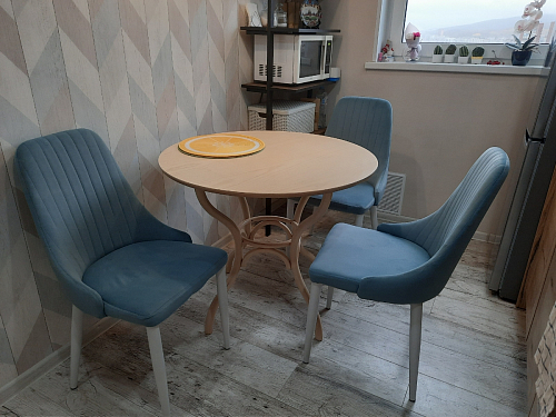 Стул на металлокаркасе Kora light blue / white фото покупателя 244