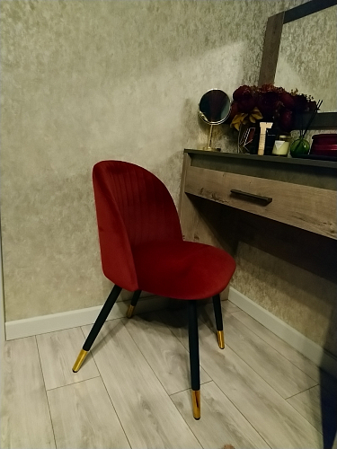 Стул на металлокаркасе Gabi 1 light purple / black / gold фото покупателя 254