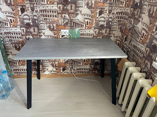 Стол Тринити Лофт 120 32 мм бетон / черный матовый фото покупателя 603