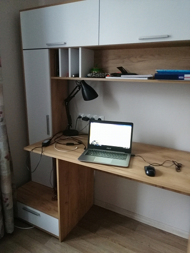 Письменный стол Лайт 03.243 дуб золотой (craft) / белый премиум фото покупателя 170