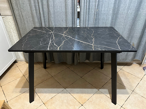 Стеклянный стол Агни 110 королевский мрамор / черный матовый фото покупателя 2
