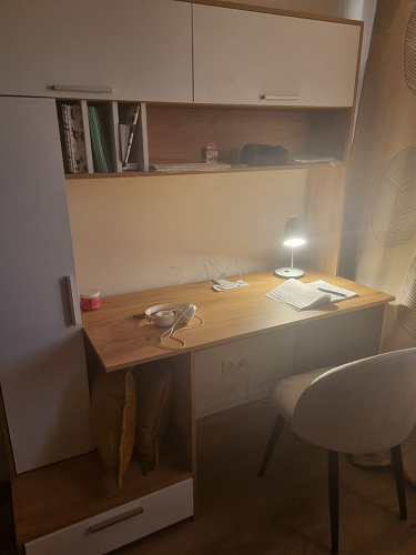 Письменный стол Лайт 03.243 дуб золотой (craft) / белый премиум фото покупателя 71