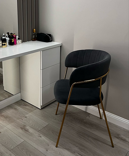 Стул на металлокаркасе Kamelia 1 black / gold фото покупателя 1