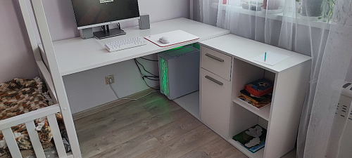 Письменный стол Лайт 03.245F белый гладкий 101 фото покупателя 54