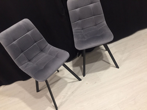 Стул на металлокаркасе Чилли К светло-серый велюр / черный каркас фото покупателя 882