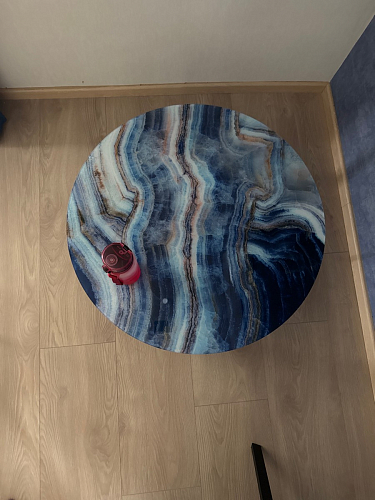 Журнальный столик Роб D-700 голубой мрамор фото покупателя 4