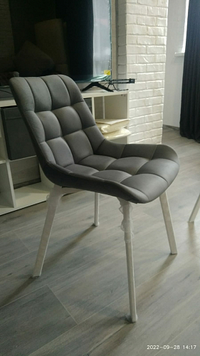 Стул на металлокаркасе Челси морская волна / черный фото покупателя 80