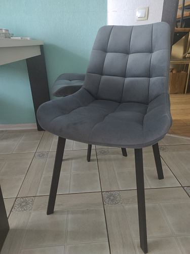 Стул на металлокаркасе Челси морская волна / черный фото покупателя 98