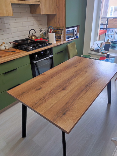 Стол Тринити Лофт 120 32 мм дуб галифакс табако / черный матовый фото покупателя 165