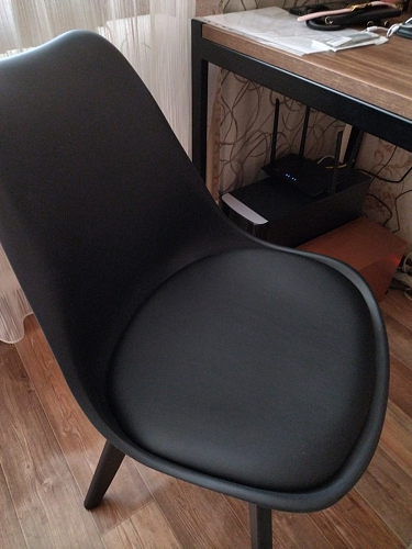 Деревянный стул Bonuss темно-серый / черное сидение / черный фото покупателя 107