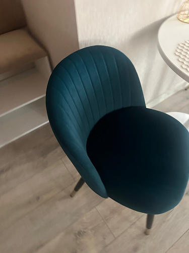 Стул на металлокаркасе Gabi 1 light blue / black / gold фото покупателя 586