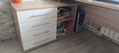 Компьютерный стол КСТ-109П правый дуб сонома / белый фото покупателя 31