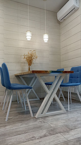 Стул на металлокаркасе Чилли синий / белый фото покупателя 1311