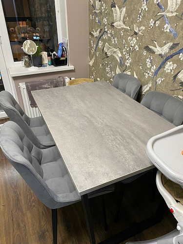 Стол Лота Лофт 140 25 мм черный матовый / бетон фото покупателя 808