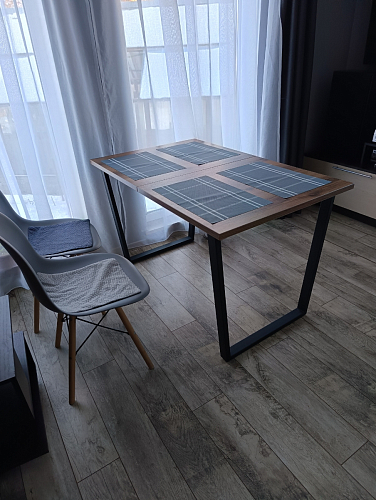 Деревянный стол Лота Лофт 140х80 черный матовый / бетон светлый фото покупателя 735