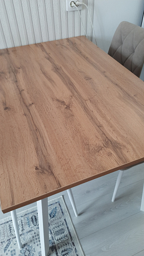 Стол Тринити Лофт 120 32 мм дуб галифакс табако / черный матовый фото покупателя 471