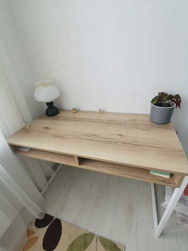 Письменный стол Леон Лофт черный матовый / дуб вотан фото покупателя 61