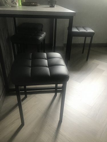 Табурет Байя микровелюр катания сильвер / черный фото покупателя 7