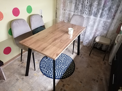 Стол Тринити Лофт 120 32 мм дуб галифакс табако / черный матовый фото покупателя 219