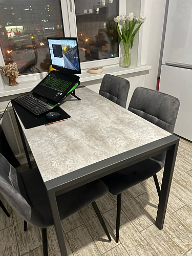 Стол Центавр дуб галифакс / черный матовый фото покупателя 17