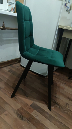 Стул на металлокаркасе Чилли К светло-серый велюр / черный каркас фото покупателя 1341