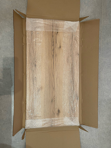 Стеклянный стол Фостер 120(160)х120х76 белый мрамор / черный фото покупателя 96