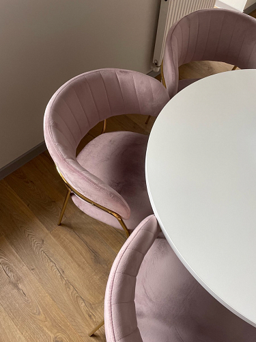 Стул на металлокаркасе Kamelia зеленый / золото фото покупателя 74